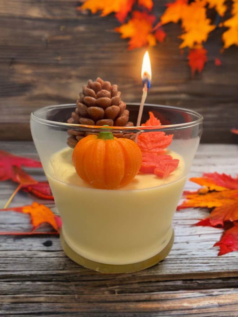 Pinecone Pumpkin Autumn Candle