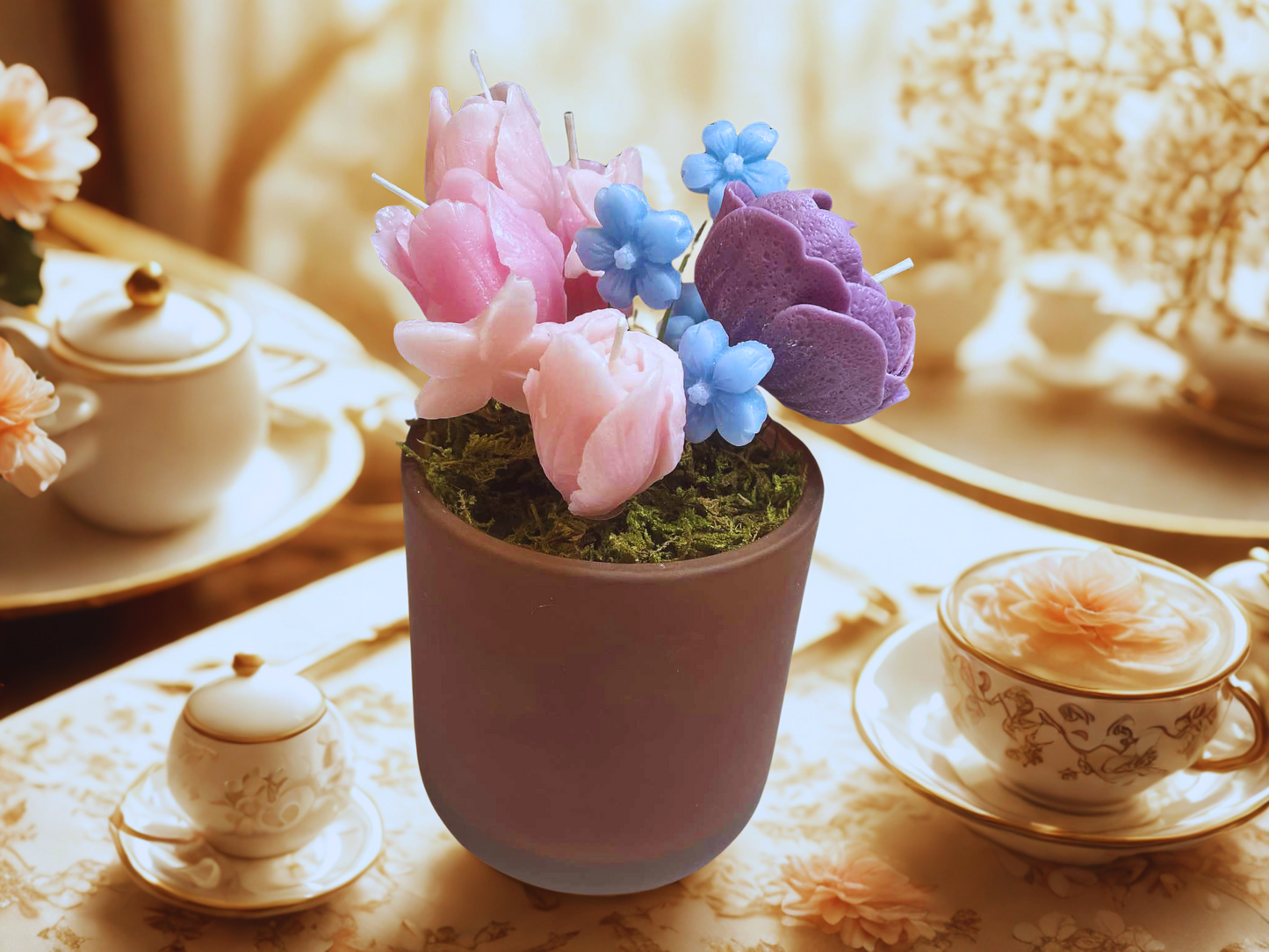 Lavender Garden Bloom Candle Pot - FA107