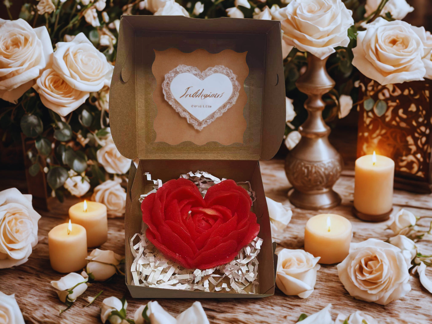 Romantic Heart Rose Candle - WF104