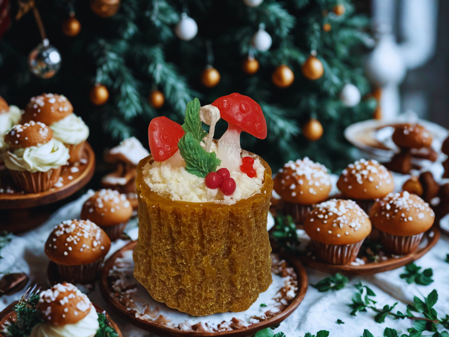 Winter Tree Trunk Dessert Candle - WC111