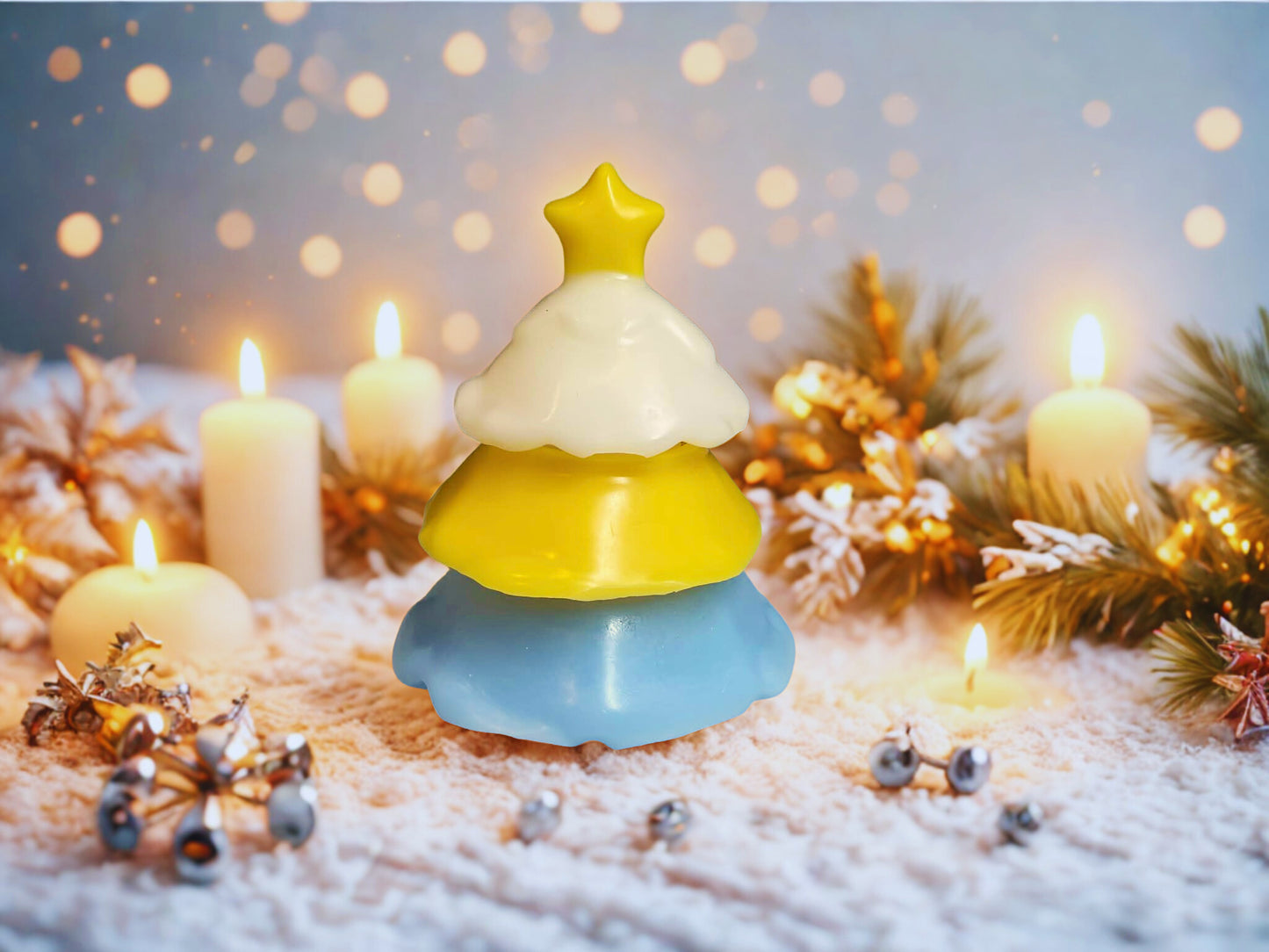 Three-Color Christmas Tree Candle Set - WC108