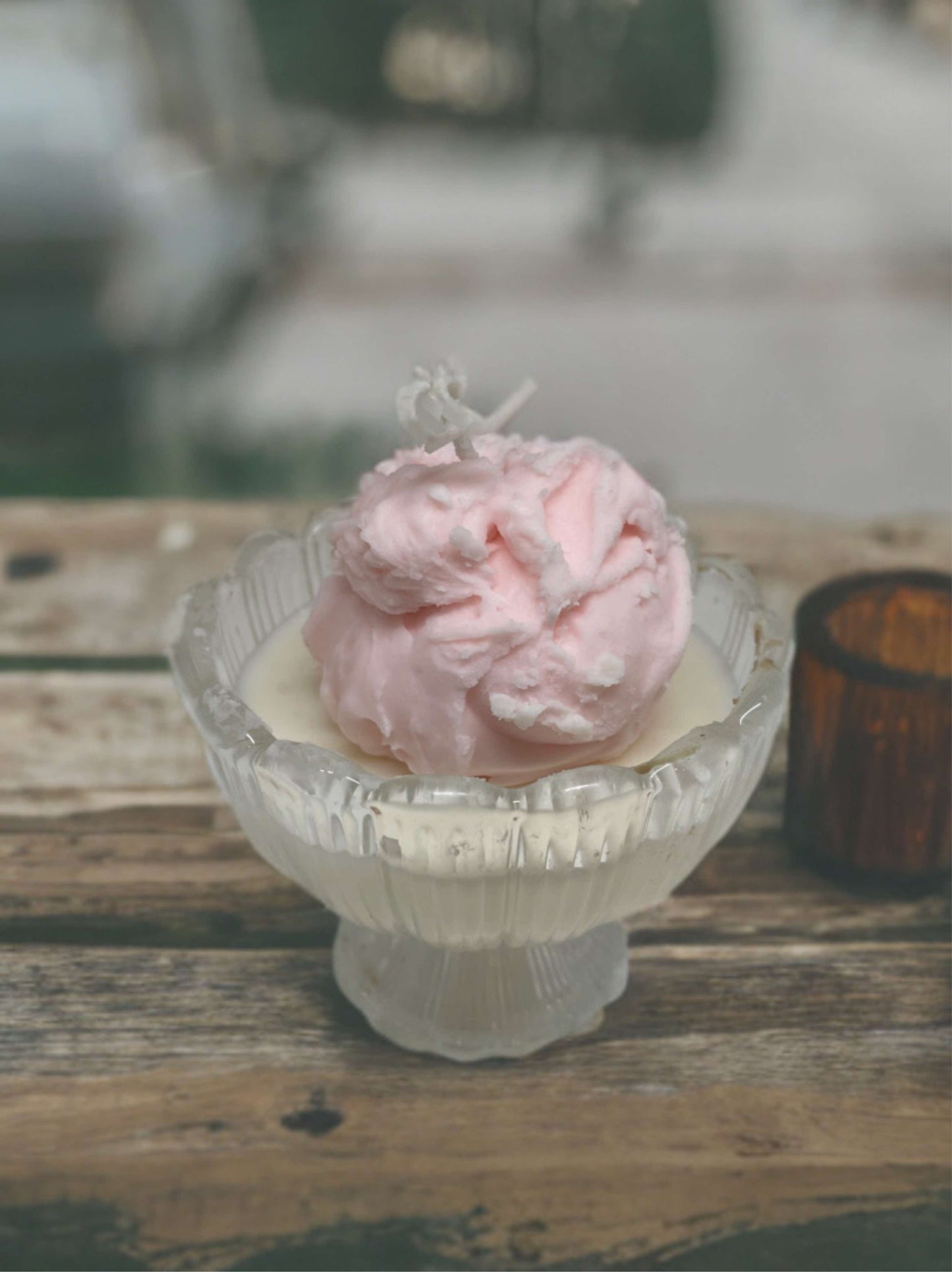 strawberry ice cream sundaes candle