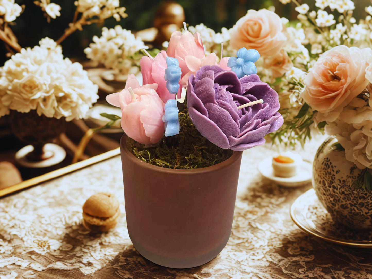 Lavender Garden Bloom Candle Pot - FA107