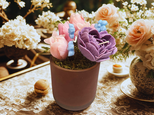 Lavender Garden Bloom Candle Pot - FA107