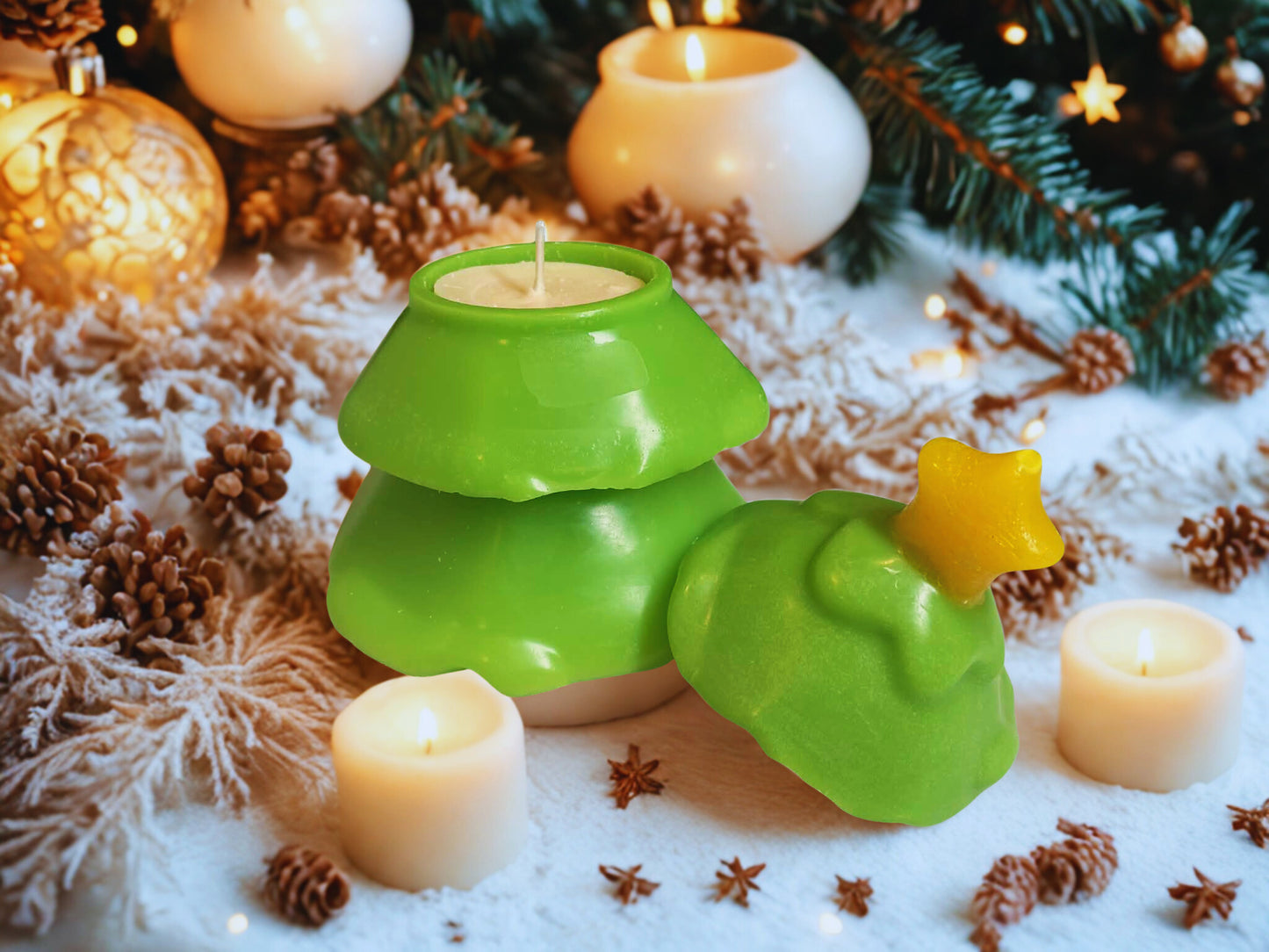 Green Christmas Tree Candle Set - WC109