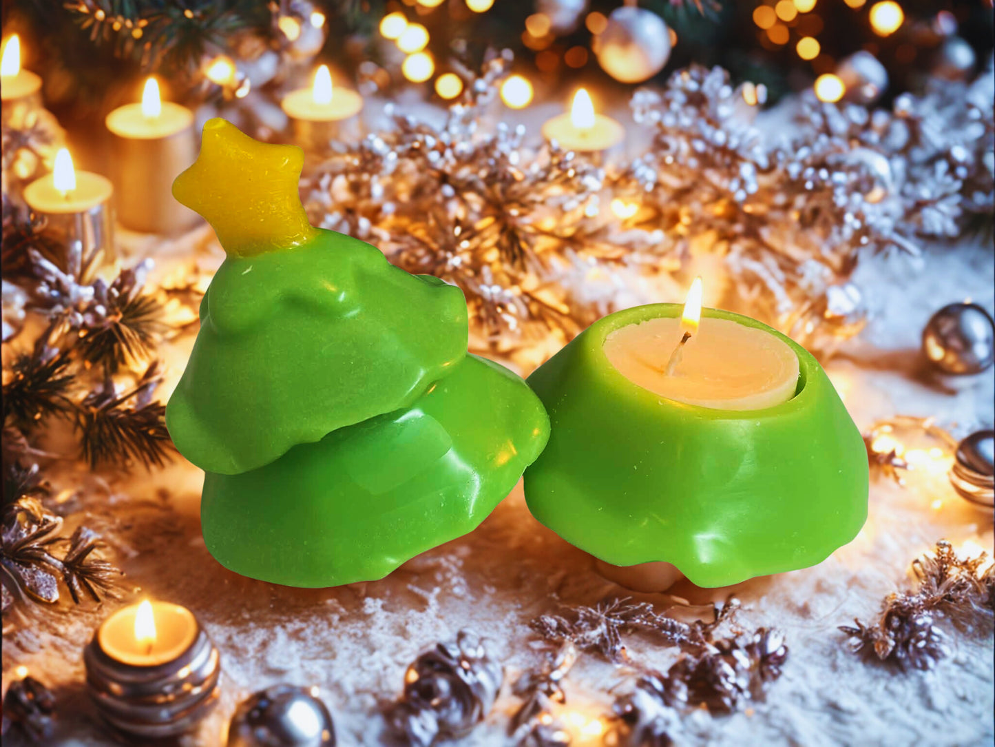 Green Christmas Tree Candle Set - WC109