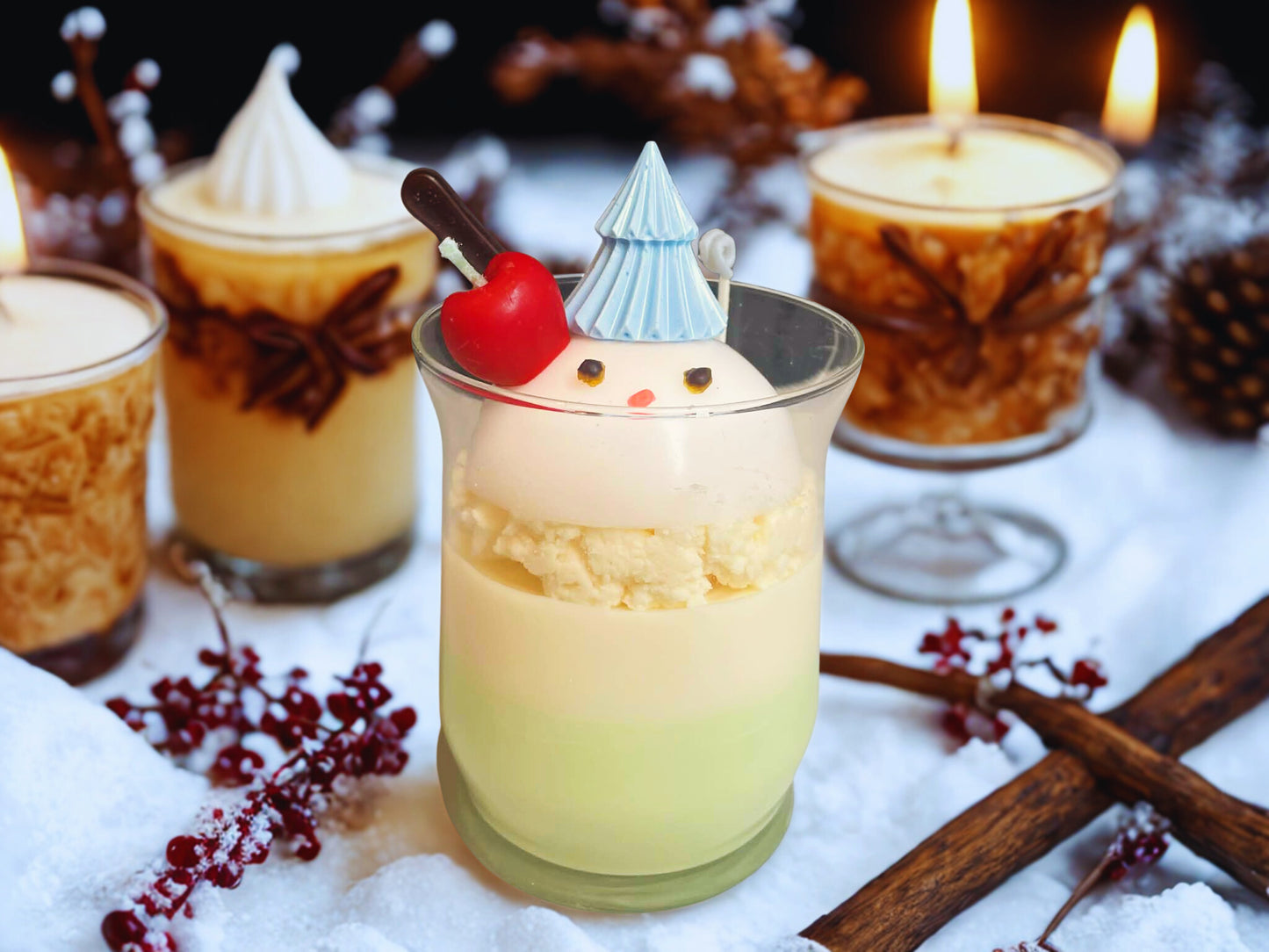 Matcha Snowman Dessert Candle - WC110